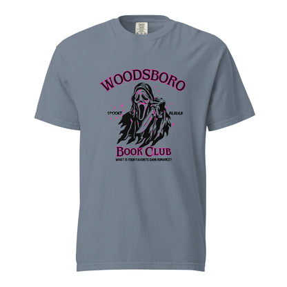 woodsboro book club comfort colors shirt / ghostface inspired shirt/ halloween shirt/ spooky season