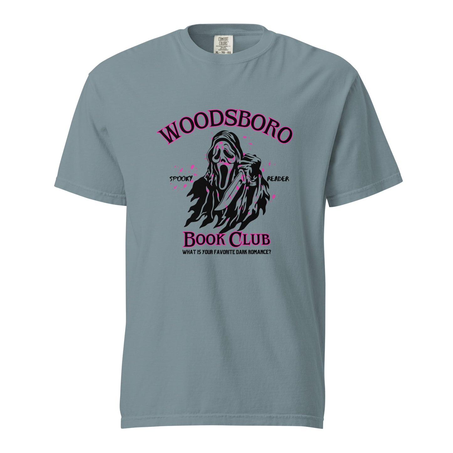 woodsboro book club comfort colors shirt / ghostface inspired shirt/ halloween shirt/ spooky season