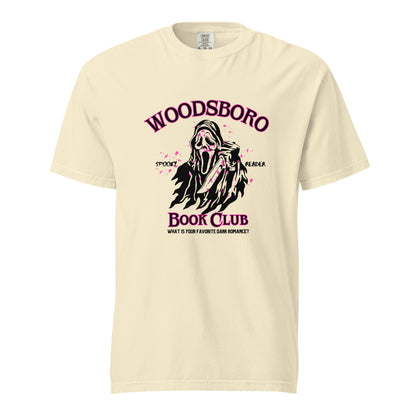 woodsboro book club comfort colors shirt / ghostface inspired shirt/ halloween shirt/ spooky season