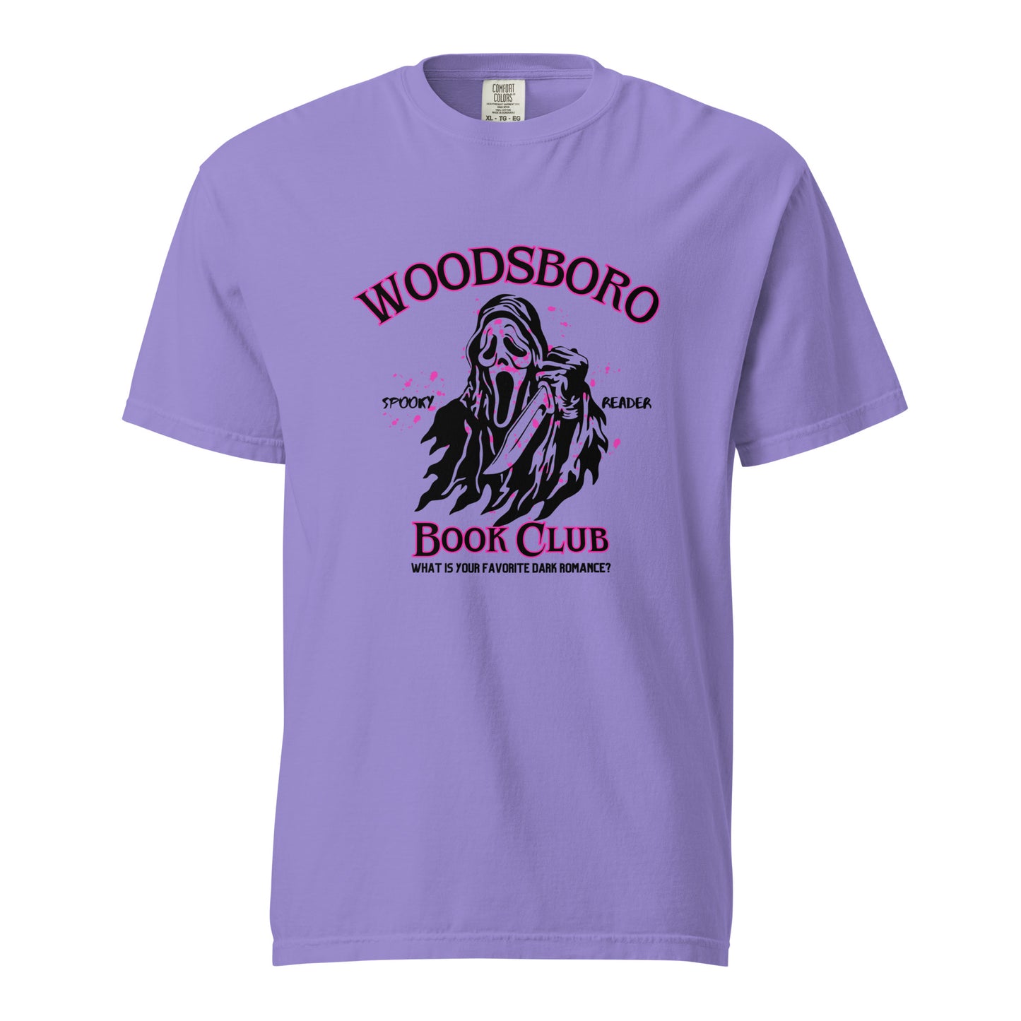 woodsboro book club comfort colors shirt / ghostface inspired shirt/ halloween shirt/ spooky season